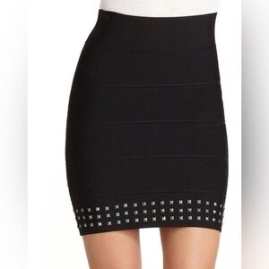 BCBG MAXAZRIA Elegant Black studded knit Skirt